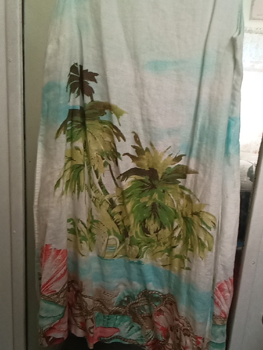 J Jill White Tropical Palm Print Sleeveless Dress - Picture 2 of 3